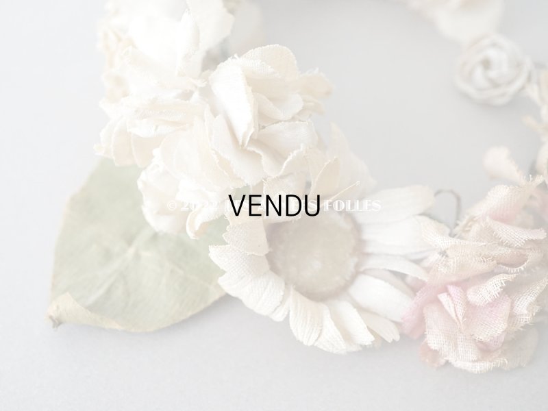 画像4: アンティーク ドールハット用 布花のリース　薔薇&マーガレット＆デイジー