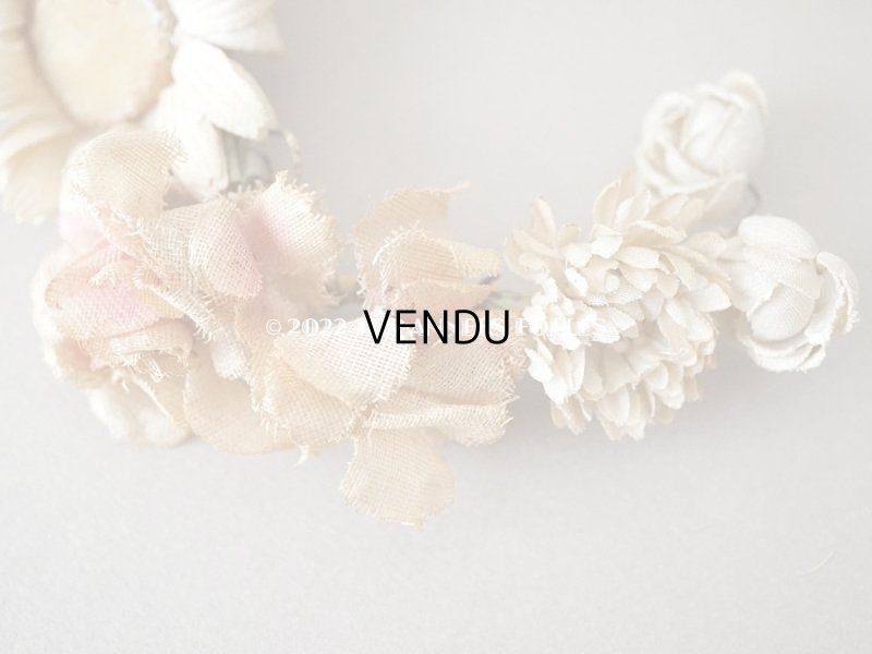 画像3: アンティーク ドールハット用 布花のリース　薔薇&マーガレット＆デイジー