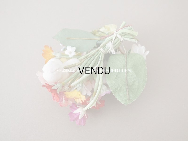 画像6: アンティーク 布花のブーケ 薔薇&マーガレット