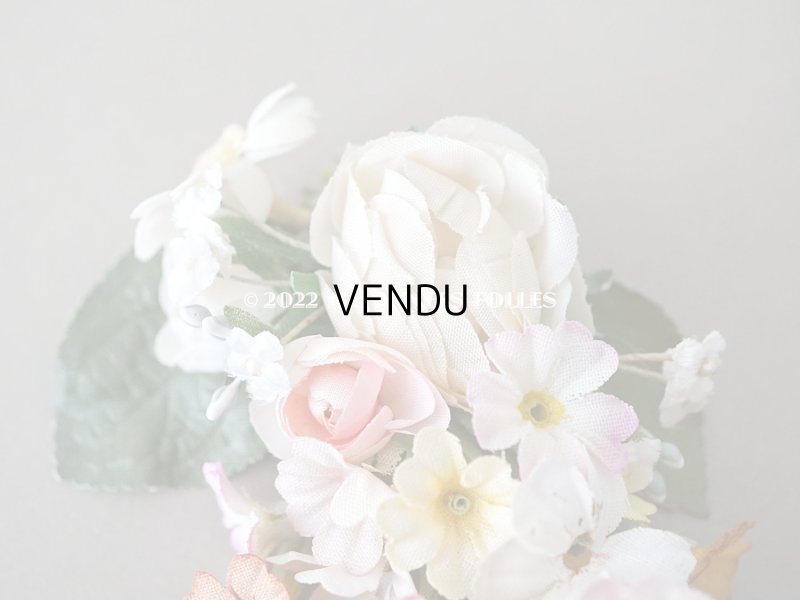 画像4: アンティーク 布花のブーケ 薔薇&マーガレット