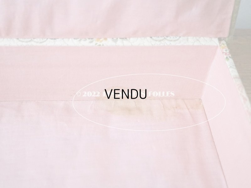 画像11: 1900年代 アンティーク ジャガード織  大きな カルトナージュボックス - AU BON MARCHE -