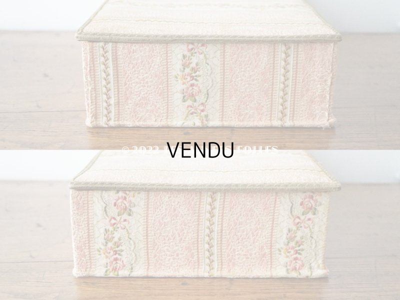 画像8: 1900年代 アンティーク ジャガード織  大きな カルトナージュボックス - AU BON MARCHE -