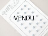 アンティーク 極小 メタルボタン 4mm 24ピース　メタリックブルー