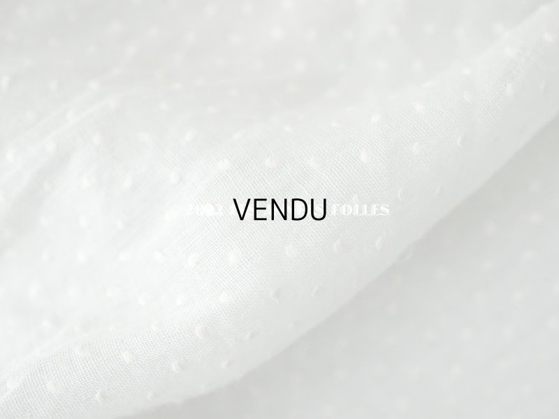 画像12: アンティーク ドット刺繍入り パウダーブルーのファブリック ベビードレス