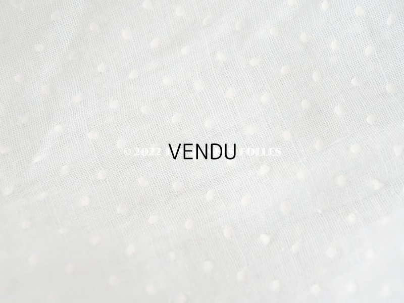 画像13: アンティーク ドット刺繍入り パウダーブルーのファブリック ベビードレス