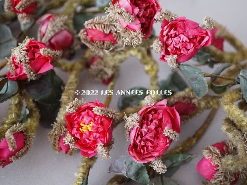画像5: 19世紀 ナポレオン3世時代 アンティーク 薔薇の布花のセット