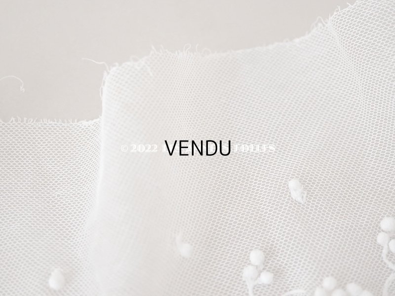 画像4: 1900年代 アンティーク スカラップレース 花のモチーフ ポンポン付 50cm