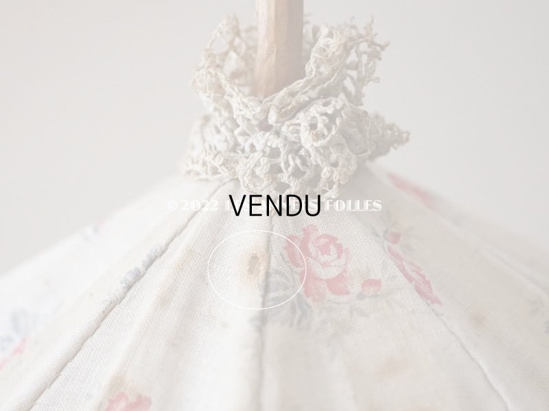 画像10: 1900年代 アンティーク  ドール用 パラソル 薔薇模様