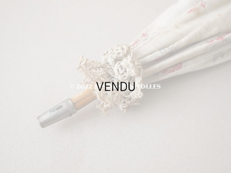 画像6: 1900年代 アンティーク  ドール用 パラソル 薔薇模様