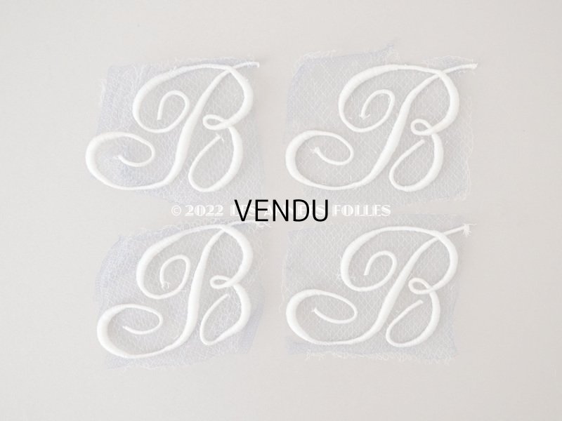 画像7:  アンティーク  箱付き イニシャル モノグラム N5【B】 4ピース入り IDEAL BRODERIE