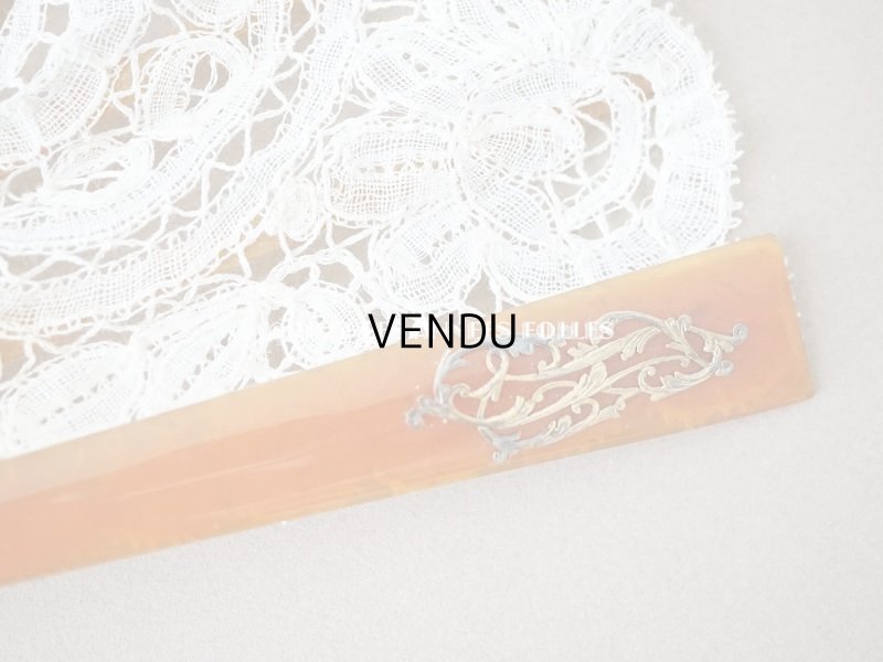 画像9: 19世紀　アンティーク ファン ブリュッセルミックス 薔薇の花かごのポワンドローズ モノグラム入り 箱付き【ポワン・ド・ガーズ】【ポワン・ド・ローズ】