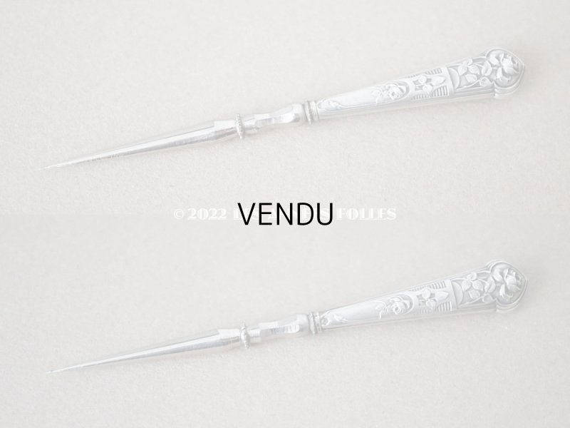 画像5: アンティーク シルバー製 薔薇の裁縫道具セット 