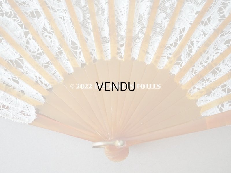 画像13: 19世紀　アンティーク ファン ブリュッセルミックス 薔薇の花かごのポワンドローズ モノグラム入り 箱付き【ポワン・ド・ガーズ】【ポワン・ド・ローズ】