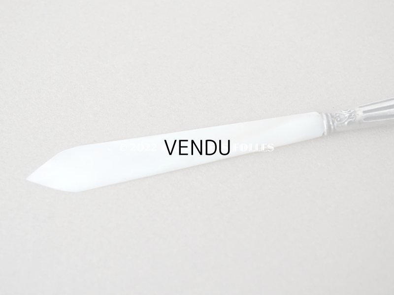 画像6: 1900年代 アンティーク シルバー&シェル製 薔薇のリース柄 小さなペーパーナイフ