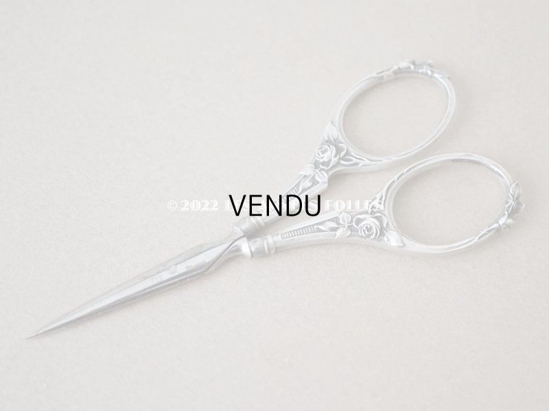 画像7: アンティーク シルバー製 薔薇の裁縫道具セット 