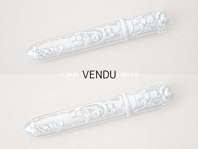 画像3: アンティーク シルバー製 薔薇の裁縫道具セット 