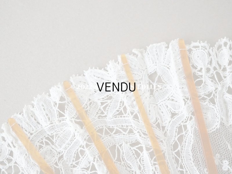 画像14: 19世紀　アンティーク ファン ブリュッセルミックス 薔薇の花かごのポワンドローズ モノグラム入り 箱付き【ポワン・ド・ガーズ】【ポワン・ド・ローズ】