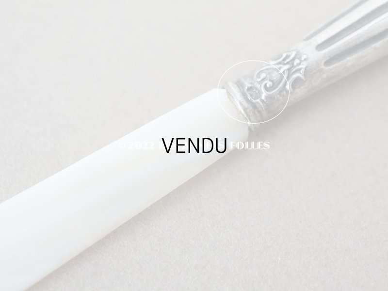 画像4: 1900年代 アンティーク シルバー&シェル製 薔薇のリース柄 小さなペーパーナイフ