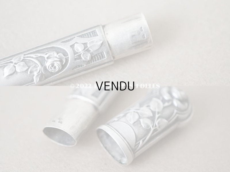 画像4: アンティーク シルバー製 薔薇の裁縫道具セット 