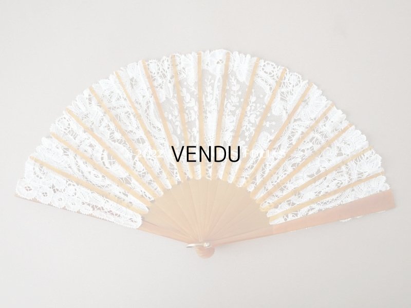 画像12: 19世紀　アンティーク ファン ブリュッセルミックス 薔薇の花かごのポワンドローズ モノグラム入り 箱付き【ポワン・ド・ガーズ】【ポワン・ド・ローズ】