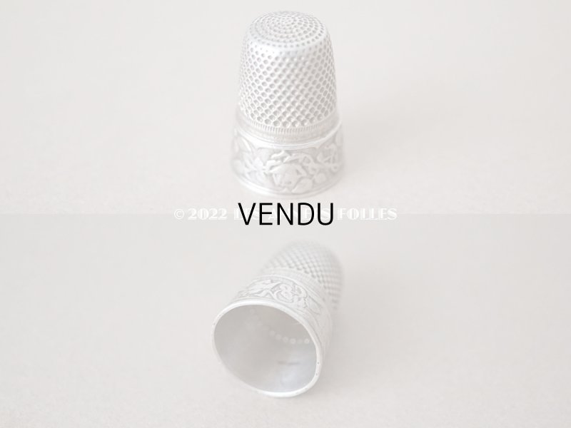 画像13: アンティーク シルバー製 薔薇の裁縫道具セット 