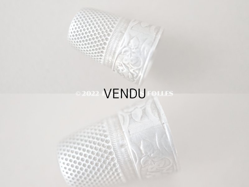 画像14: アンティーク シルバー製 薔薇の裁縫道具セット 