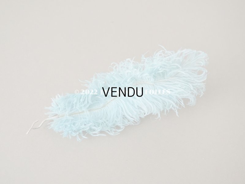 画像9: アンティーク 小さなフェザー 淡いブルー 羽飾り