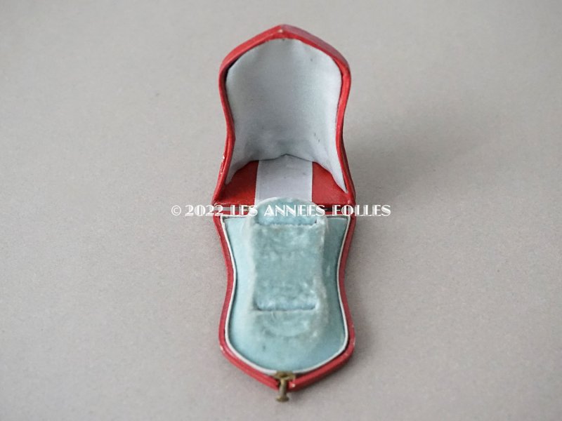 画像7: 19世紀 アンティーク ジュエリーボックス 赤&水色