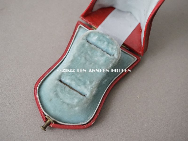 画像10: 19世紀 アンティーク ジュエリーボックス 赤&水色