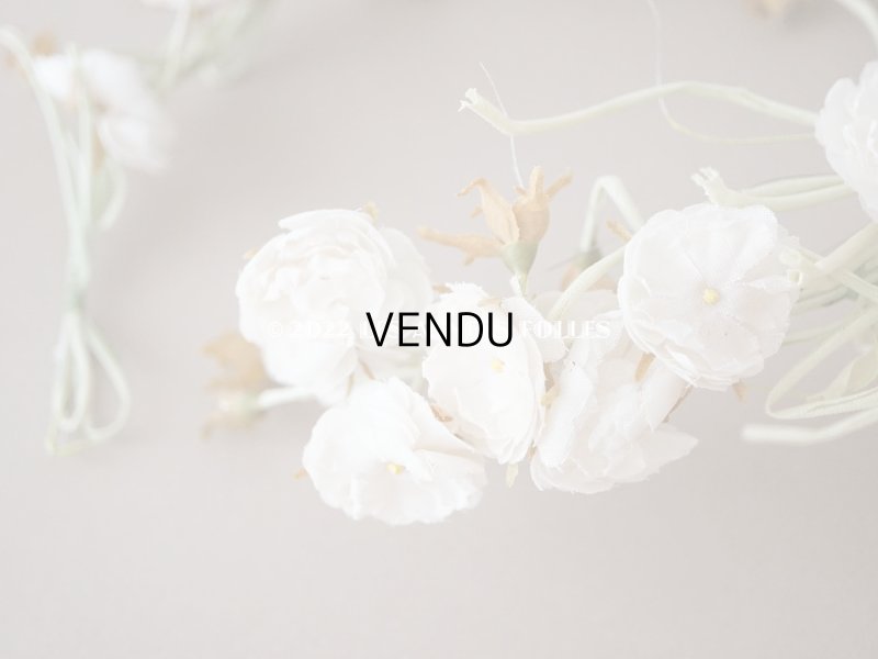 画像6: アンティーク 薔薇の大きな花冠 オフホワイト 布花のティアラ