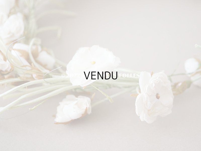 画像11: アンティーク 薔薇の大きな花冠 オフホワイト 布花のティアラ