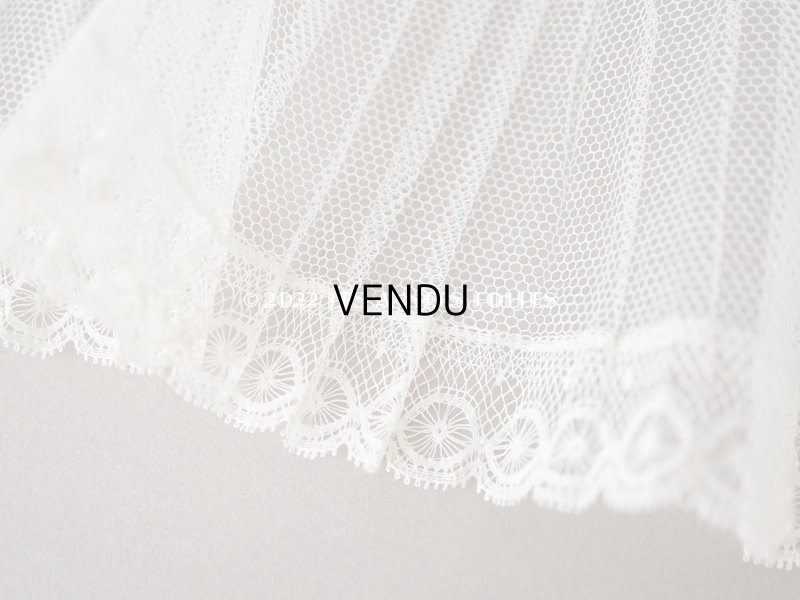 画像4: アンティーク 幅広 プリーツ入り 幅広レース オフホワイト  13.5cm幅  76cm