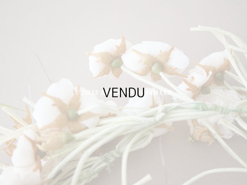 画像5: アンティーク 薔薇の大きな花冠 オフホワイト 布花のティアラ