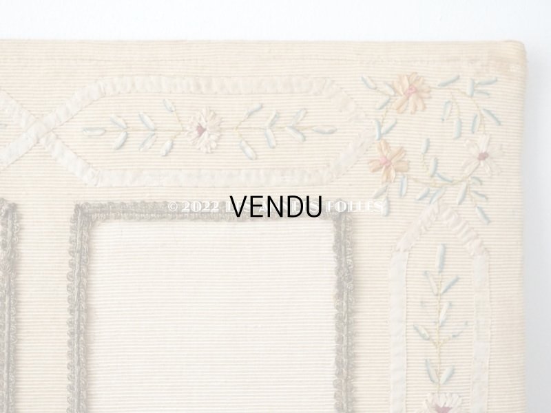 画像5: 19世紀末 アンティーク リボン刺繍のパネル プレザントワール フォトフレーム