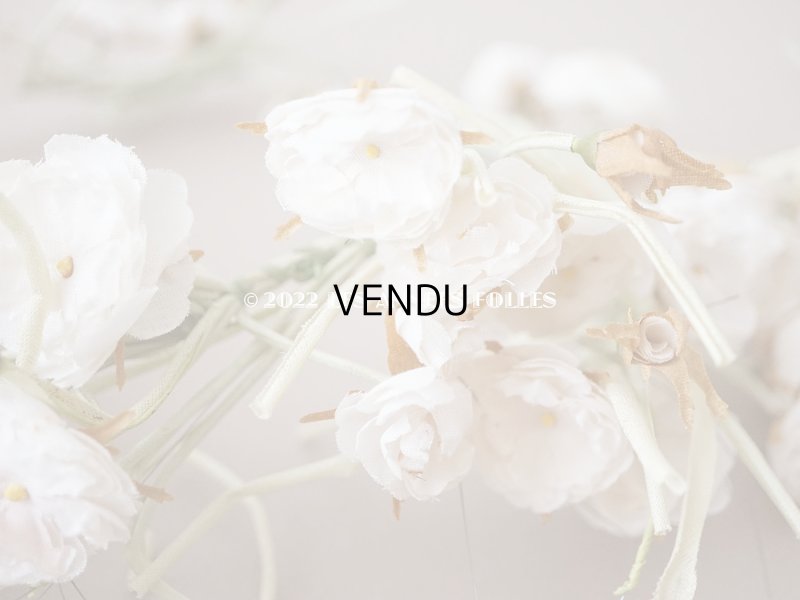 画像8: アンティーク 薔薇の大きな花冠 オフホワイト 布花のティアラ