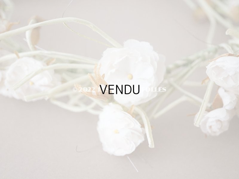 画像7: アンティーク 薔薇の大きな花冠 オフホワイト 布花のティアラ