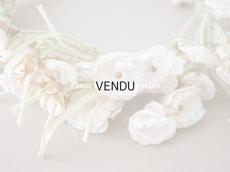 画像9: アンティーク 薔薇の大きな花冠 オフホワイト 布花のティアラ