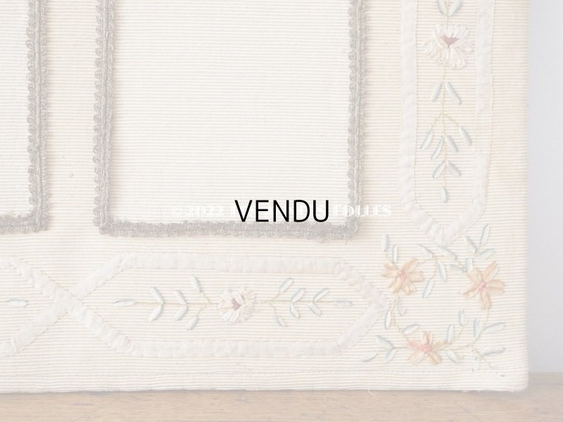 画像7: 19世紀末 アンティーク リボン刺繍のパネル プレザントワール フォトフレーム