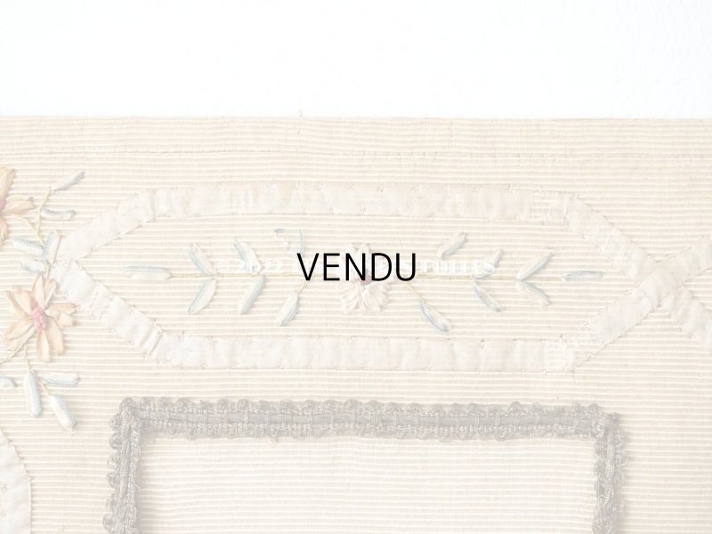 画像3: 19世紀末 アンティーク リボン刺繍のパネル プレザントワール フォトフレーム