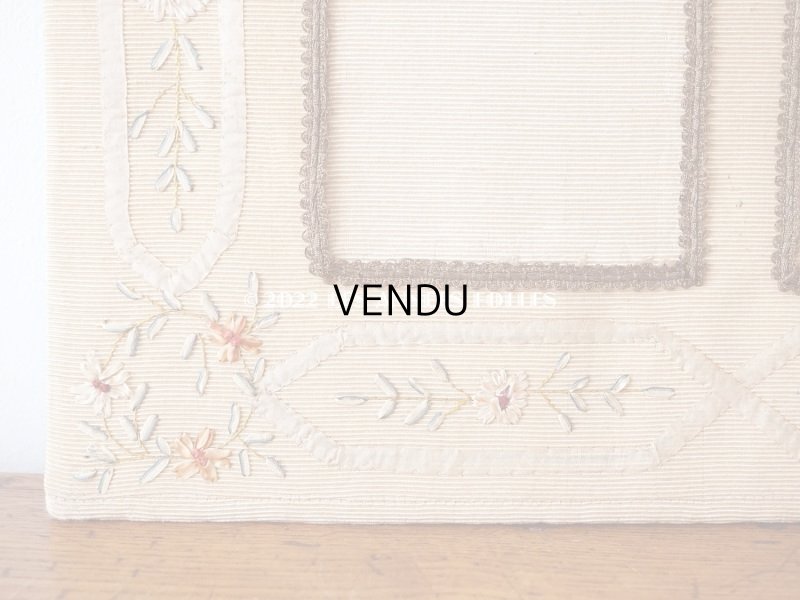 画像6: 19世紀末 アンティーク リボン刺繍のパネル プレザントワール フォトフレーム