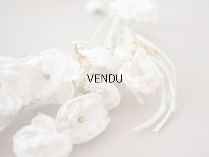 画像10: アンティーク 薔薇の大きな花冠 オフホワイト 布花のティアラ