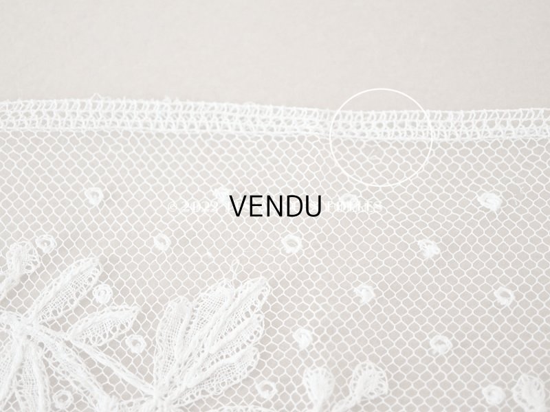 画像12: アンティーク  薔薇模様 手編みのボビンレース アプリカシオン・アングルテール 1.7m 幅9cm