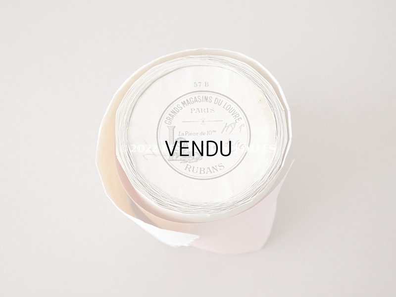 画像4: 1900年代 アンティーク 未使用 シルク製 サテンリボン 幅広 6cm幅  ピンク - GRANDS MAGASINS DU LOUVRE -