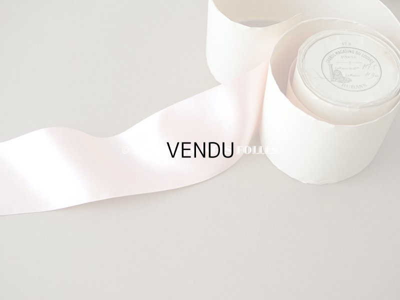 画像6: 1900年代 アンティーク 未使用 シルク製 サテンリボン 幅広 6cm幅  ピンク - GRANDS MAGASINS DU LOUVRE -