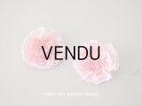 1920年代 アンティーク　ピンクの薔薇の布花 2点セット