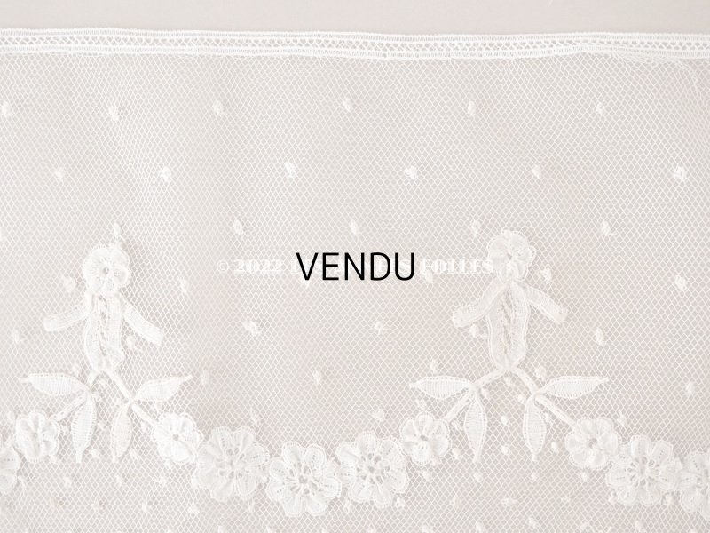 画像12: アンティーク  花のガーランド 幅広 手編みのボビンレース アプリカシオン・アングルテール 1.68m 幅16.4cm