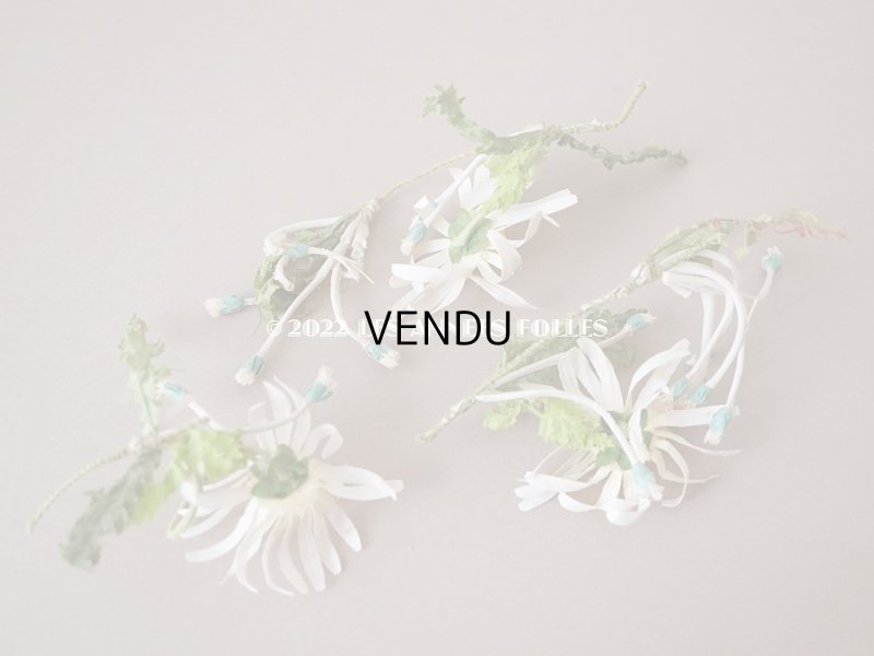 画像11: 1900年代 アンティーク マーガレットの布花 6輪のセット