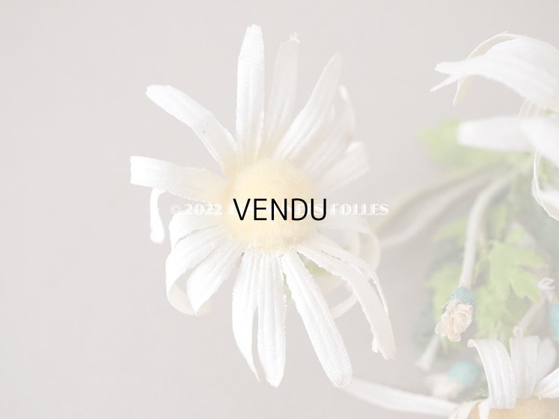 画像3: 1900年代 アンティーク マーガレットの布花 6輪のセット