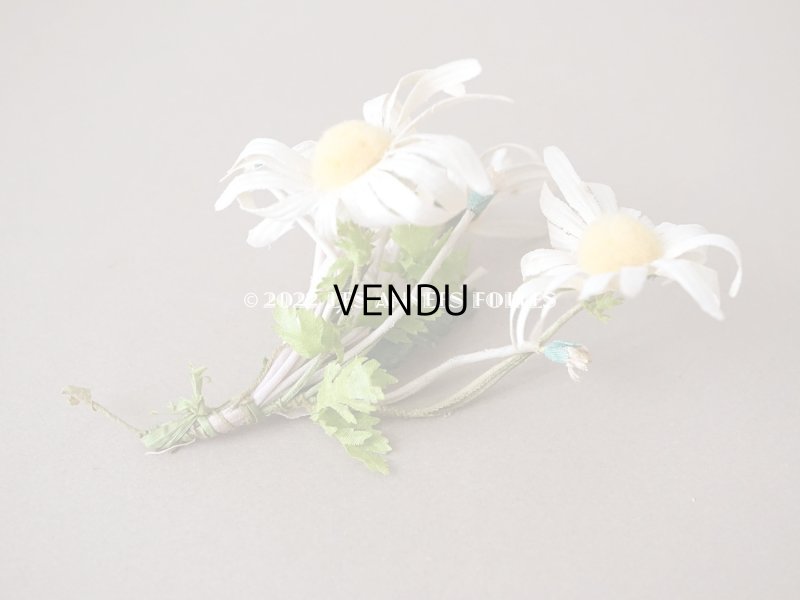 画像5: 1900年代 アンティーク マーガレットの布花 6輪のセット