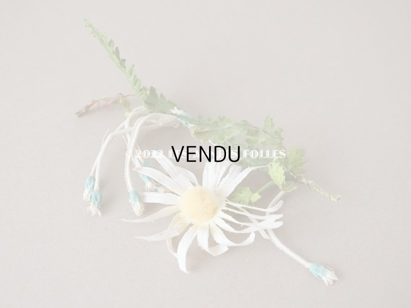 画像7: 1900年代 アンティーク マーガレットの布花 6輪のセット